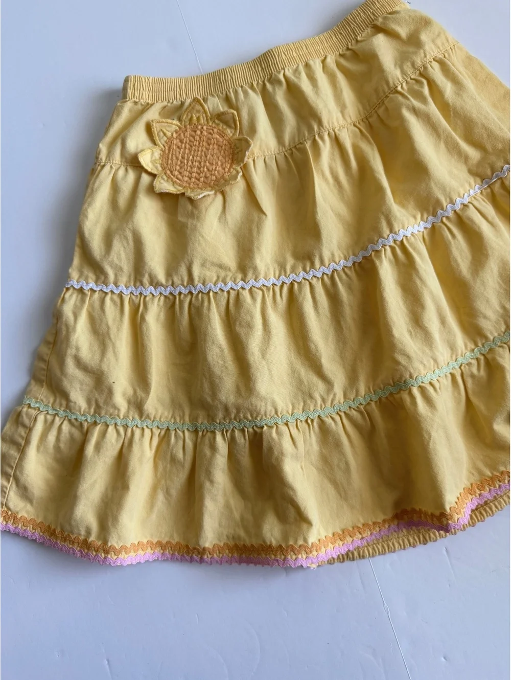 Vintage 2006 Gymboree Toddler Girls Size 3T Yellow Sunflower Fields Tiered Skirt
